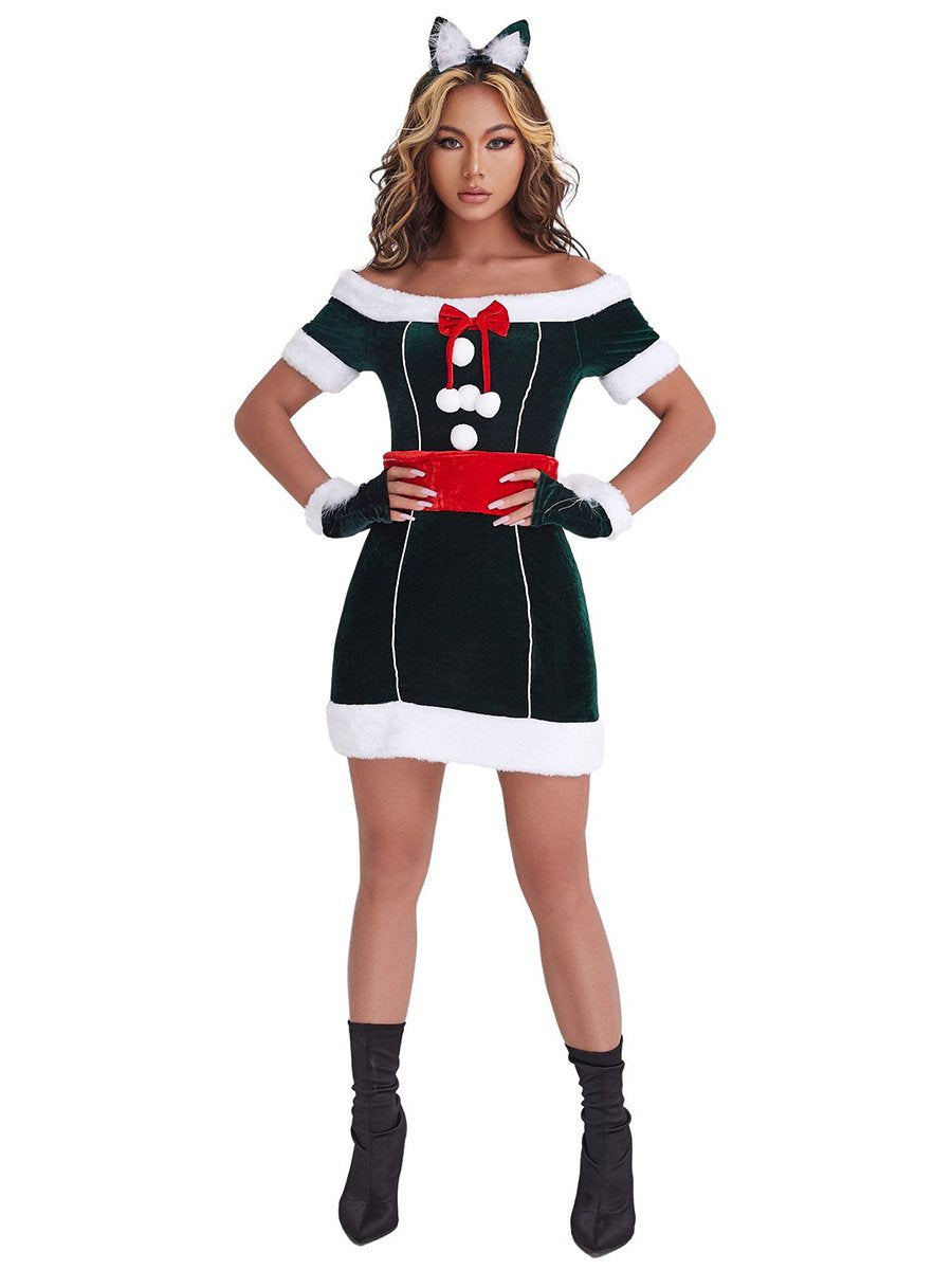 Off Shoulder Christmas Party Dress