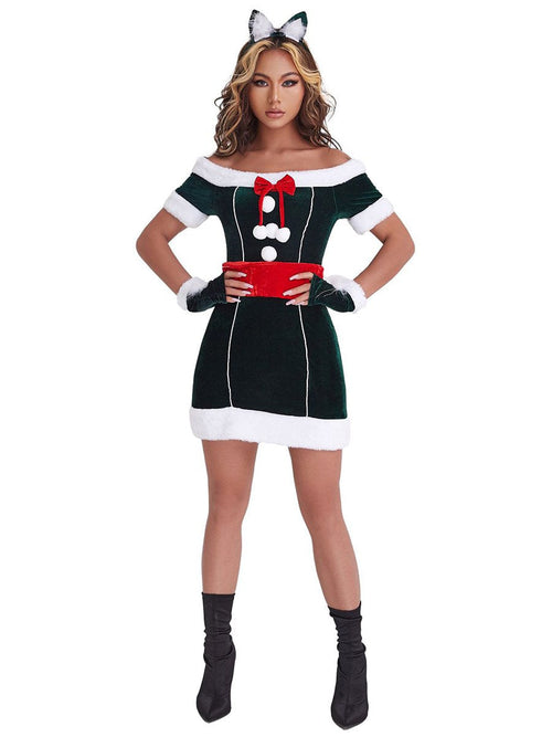 Off Shoulder Christmas Party Dress