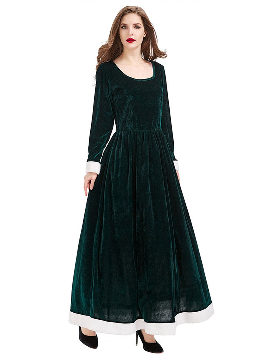 Velvet Mrs Claus Maxi Dress with Shawl