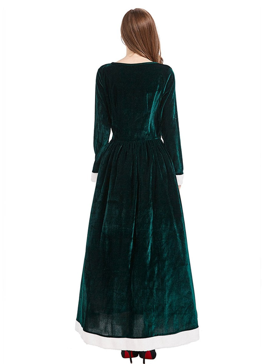 Velvet Mrs Claus Maxi Dress with Shawl