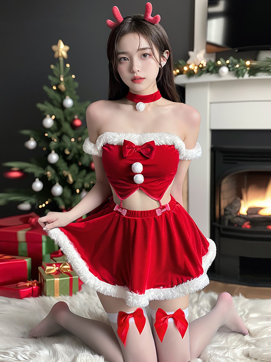 Red Velvet Xmas Skirt Set