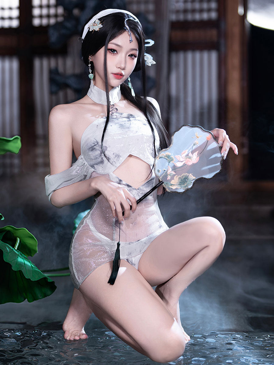 Vintage Silver Snake Lingerie Dress