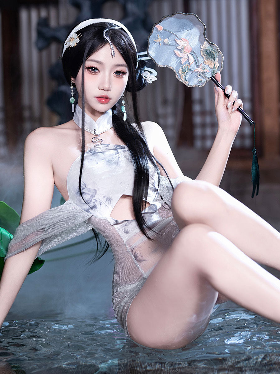 Vintage Silver Snake Lingerie Dress