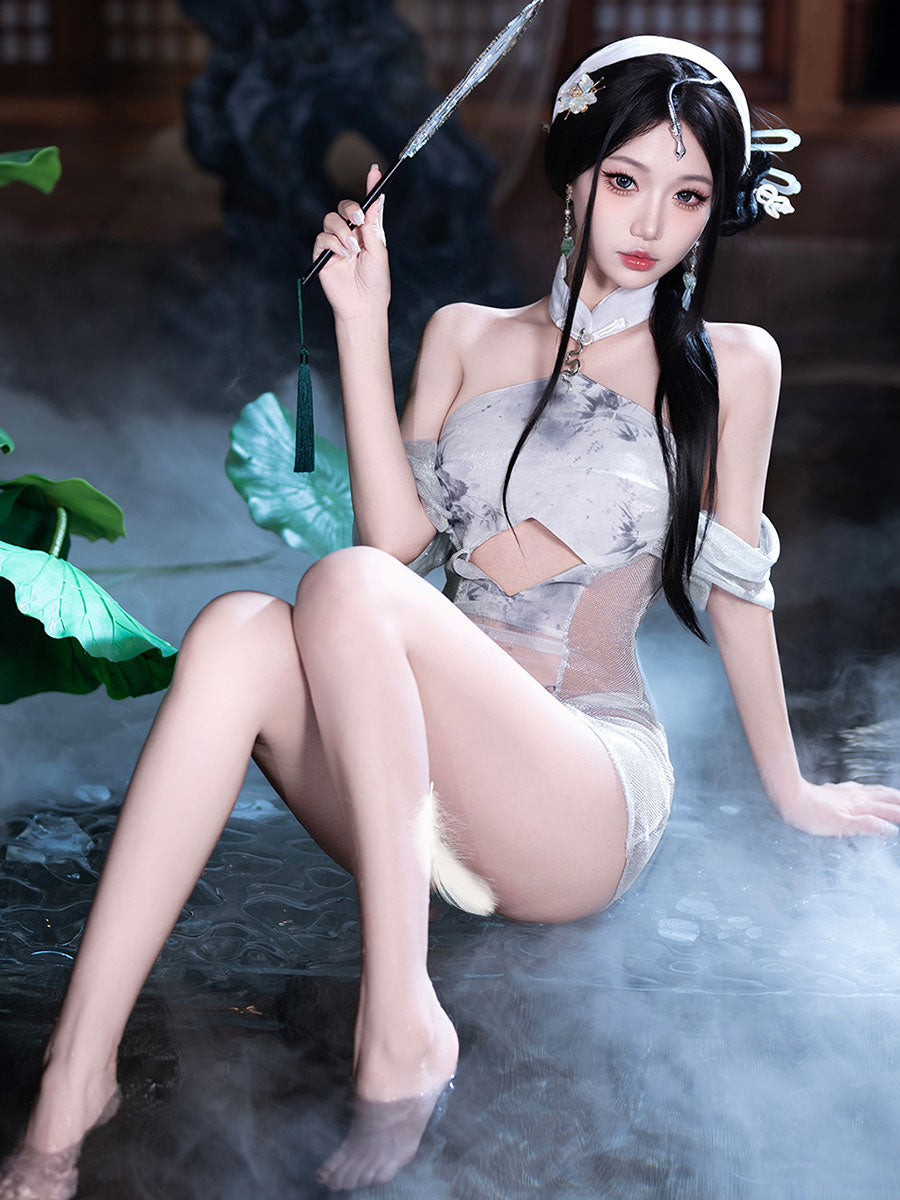 Vintage Silver Snake Lingerie Dress