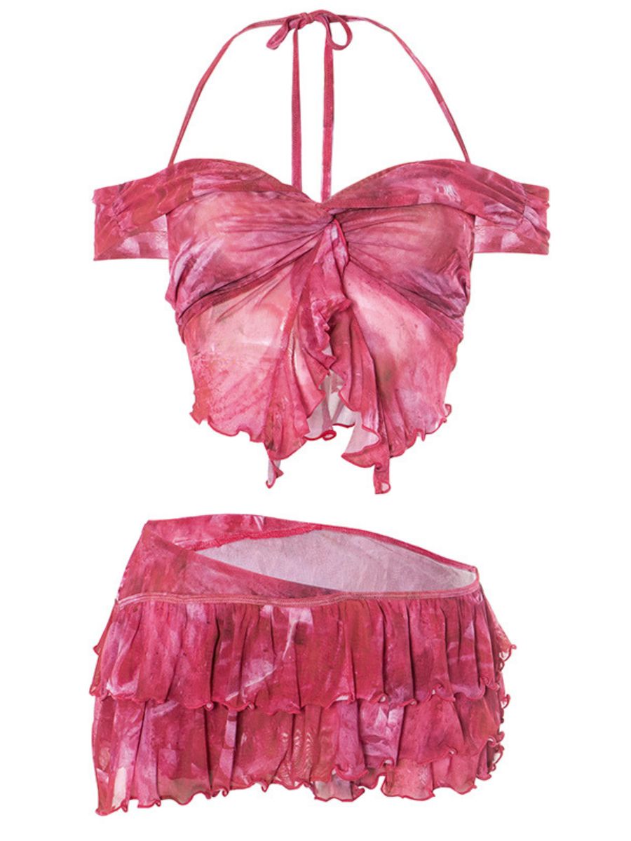 Pink Two-Piece Skirt Set