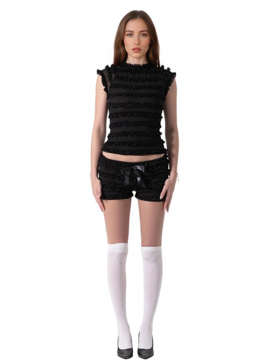 Two Piece Ruffled Girly Rave Outfit