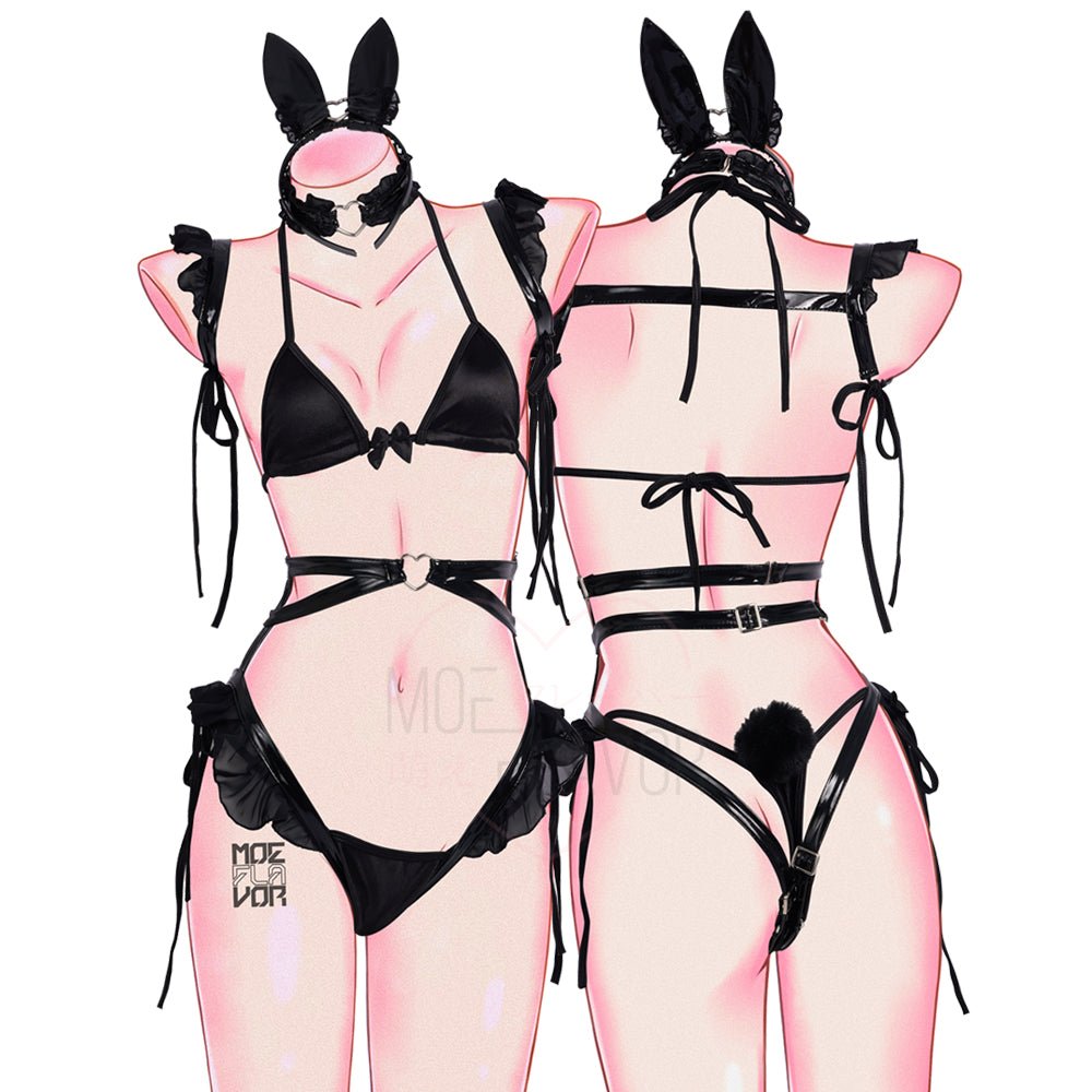 Black Valentine Bunny Outfit