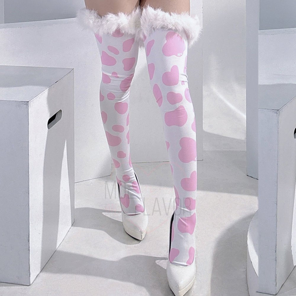 Winter Plush Cow Stockings Accessory