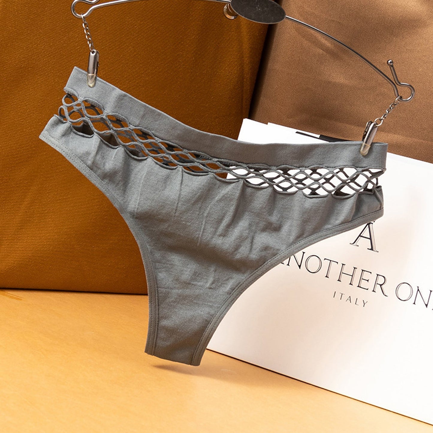 Yomorio 2 Pack Thong Panty Criss-cross Seamless High Waist Hipster Panties