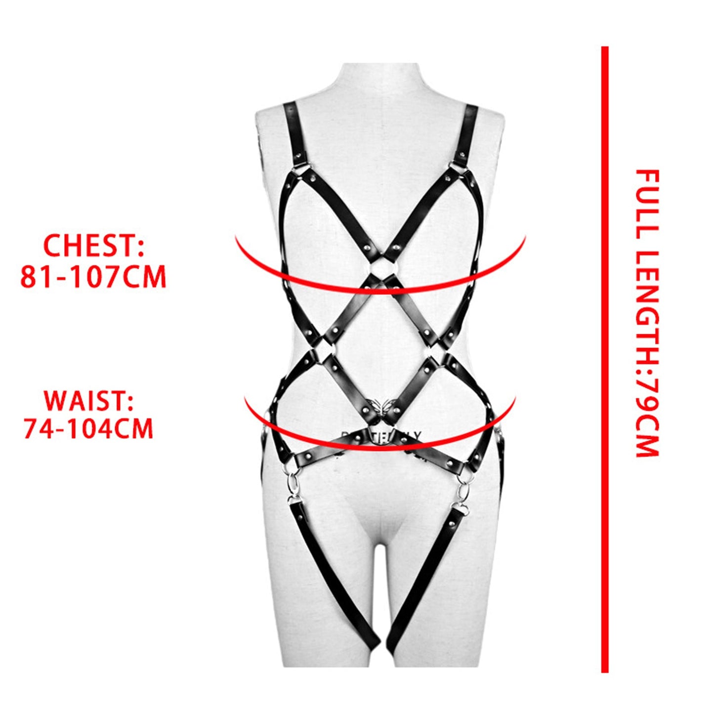 Pu Leather Harness Bodysuit