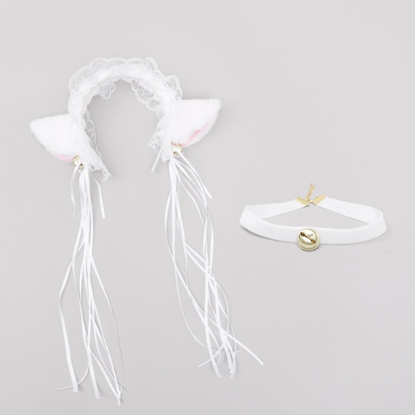 Yomorio Neko Girl Headband and Choker Lace Cat Ears Headpiece 2 Piece Cat Cosplay Accessories
