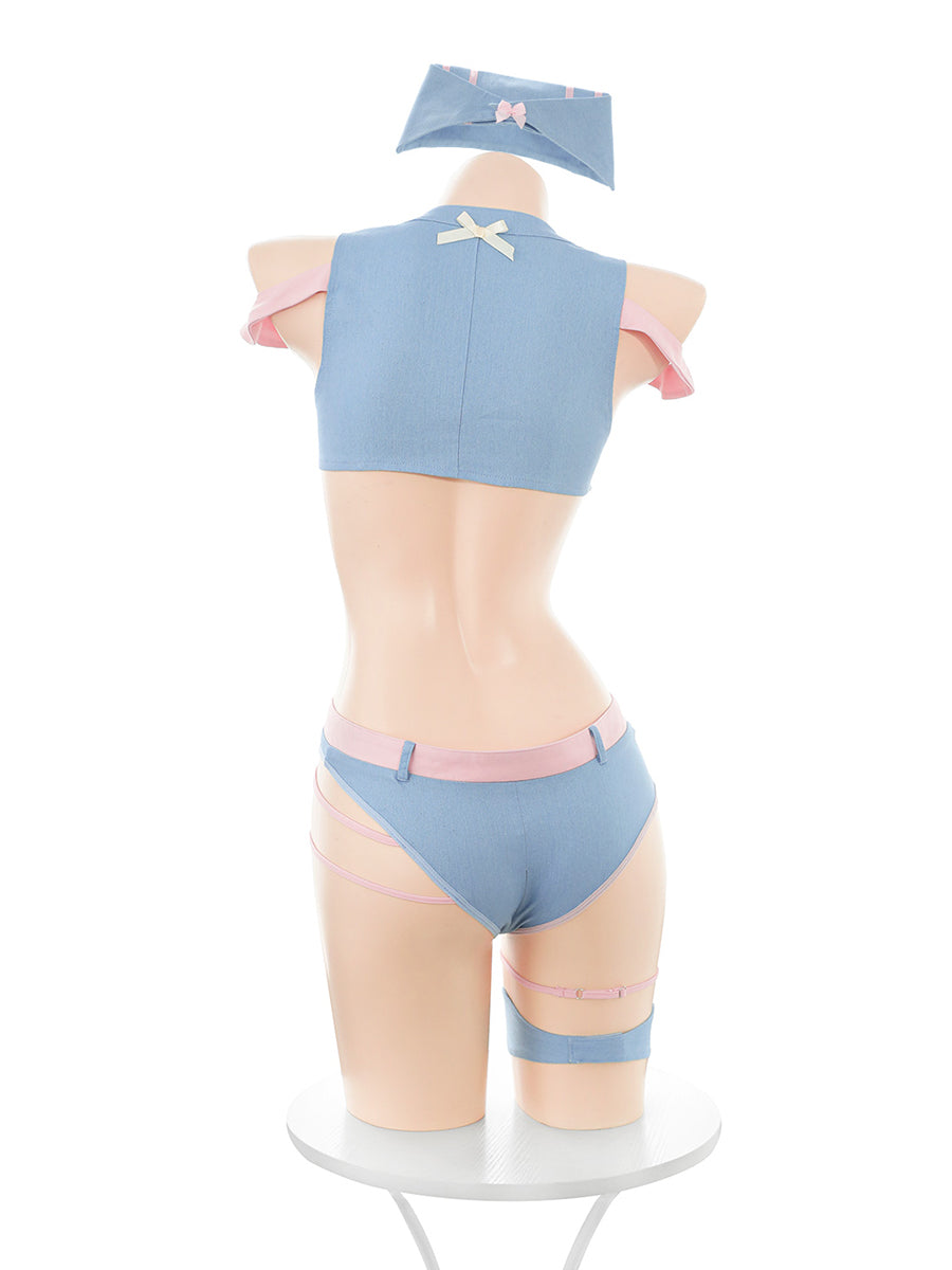 Zipper Crotch Nurse Bodysuit