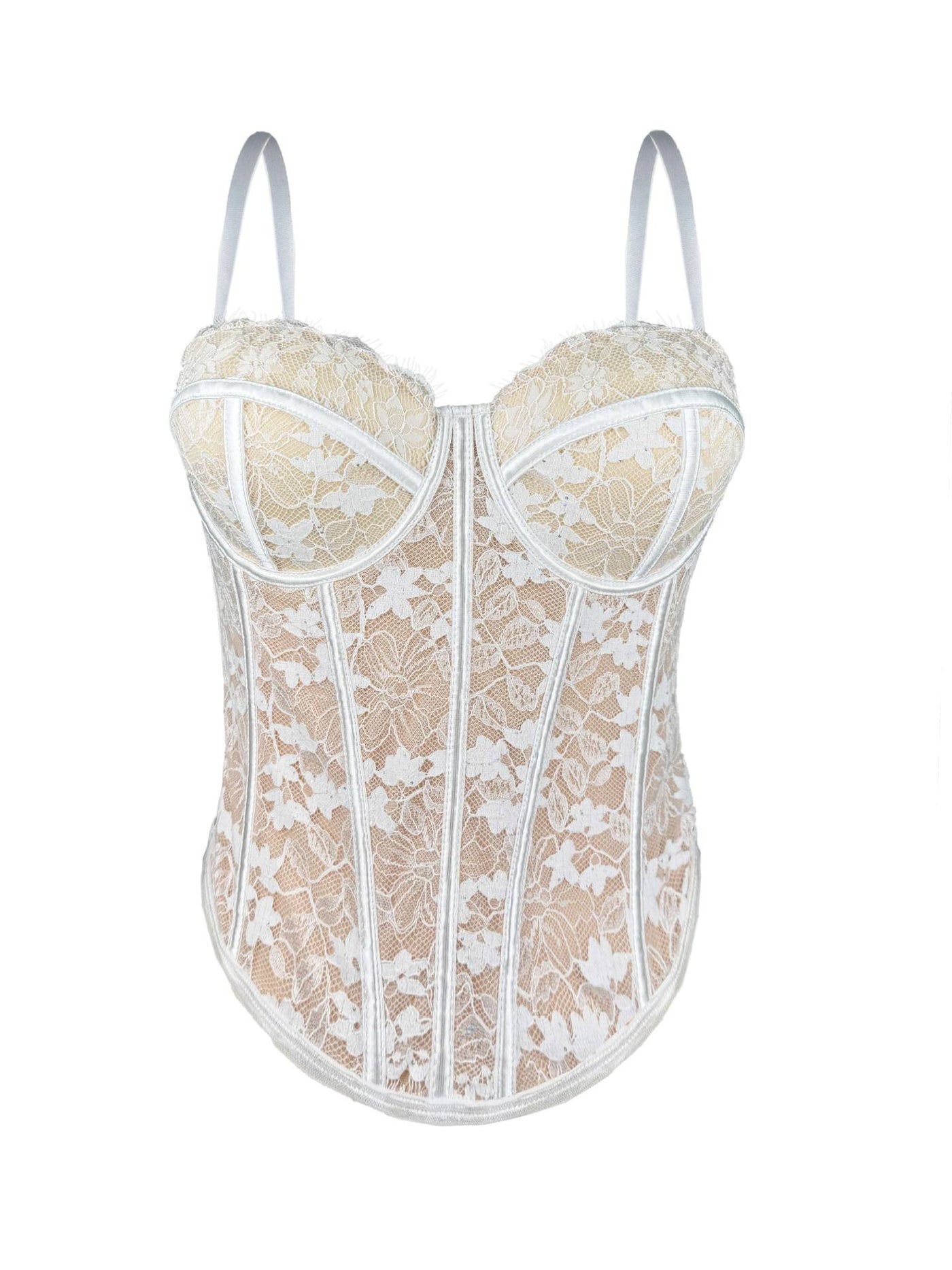 Sheer Rose Lace Bustier