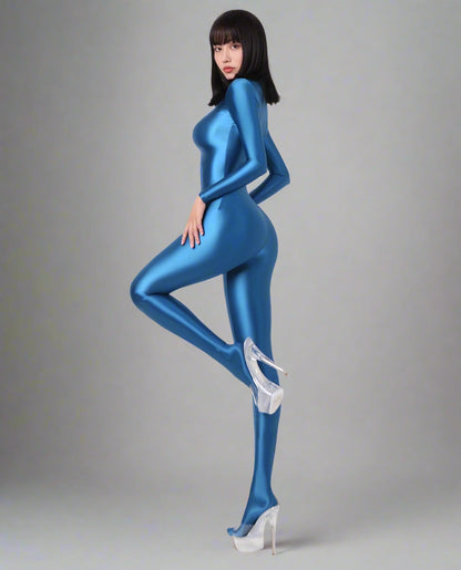 Spandex Nylon Full Bodysuit Back Zipper Zentai Shinny Cosplay Jumpsuit