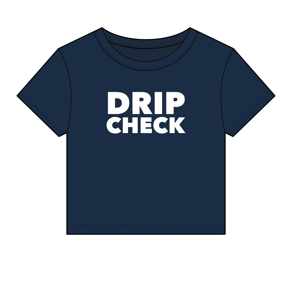 Drip Check Baby Tee - Fitted Rib