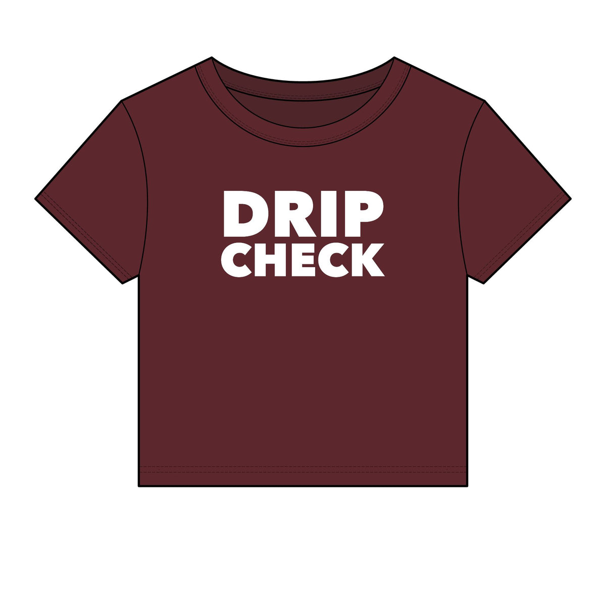 Drip Check Baby Tee - Fitted Rib
