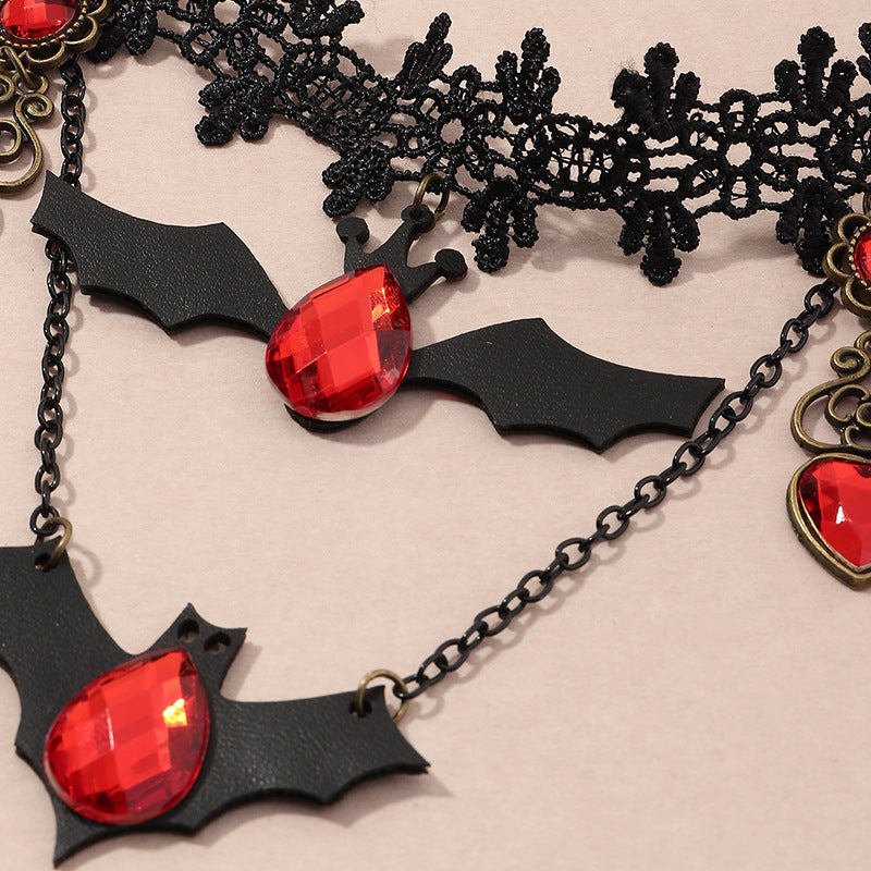 Gothic Bat Lace Choker