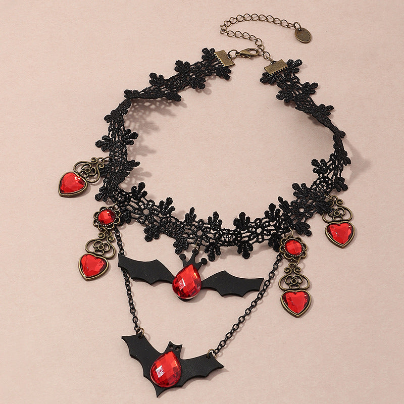 Gothic Bat Lace Choker
