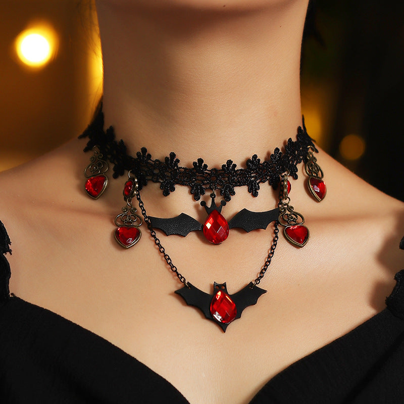 Gothic Bat Lace Choker