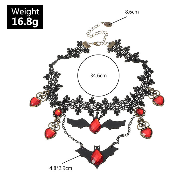 Gothic Bat Lace Choker