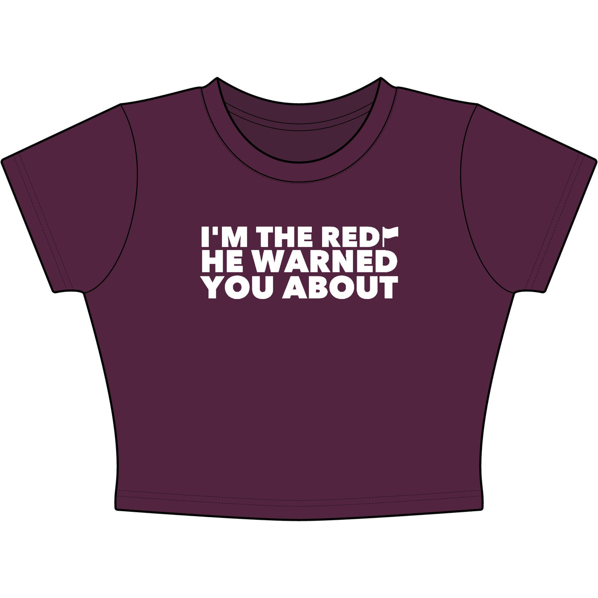 I'm The Red Flag He Warned You About Baby Tee - Classic Crop