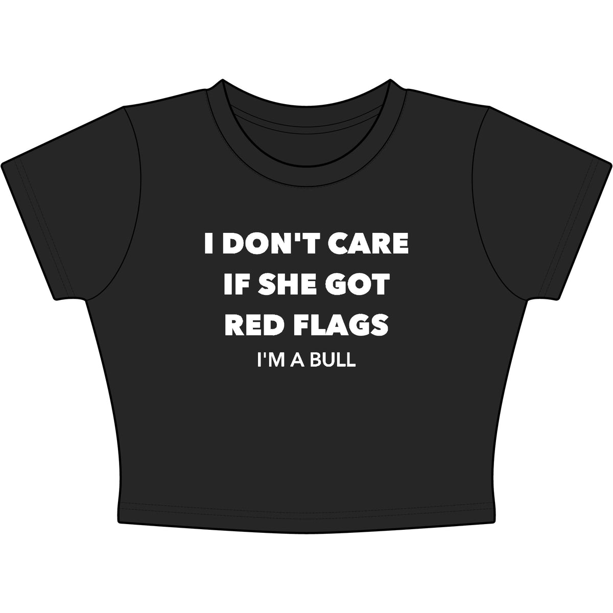 I Don't Care If She Got Red Flags I'm A Bull Baby Tee - Classic Crop