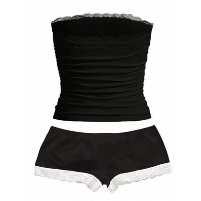 Lace Camisole And Shorts Two-piece Set