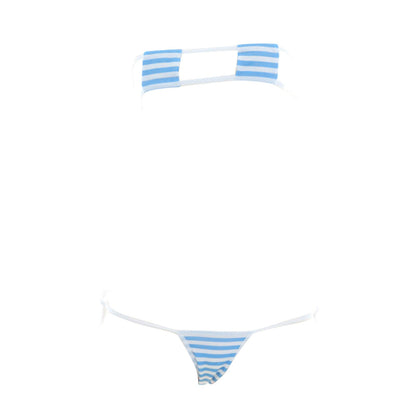 Sexy Anime Stripe Cosplay Lingerie Cute Micro Bikini Set Kawaii Bra and Panty