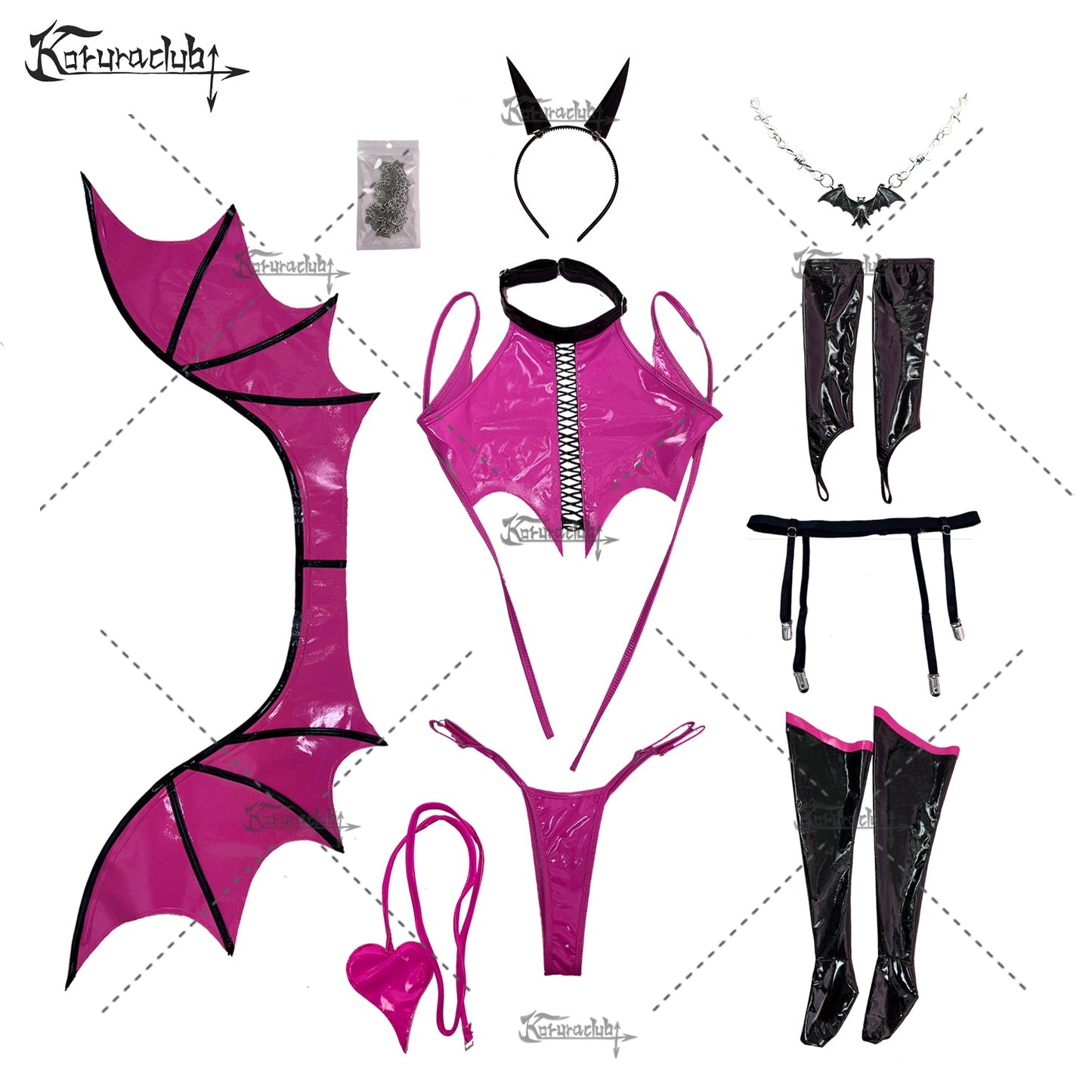 Cosplay Batty Garter Lingerie KO11（10-Piece Set）