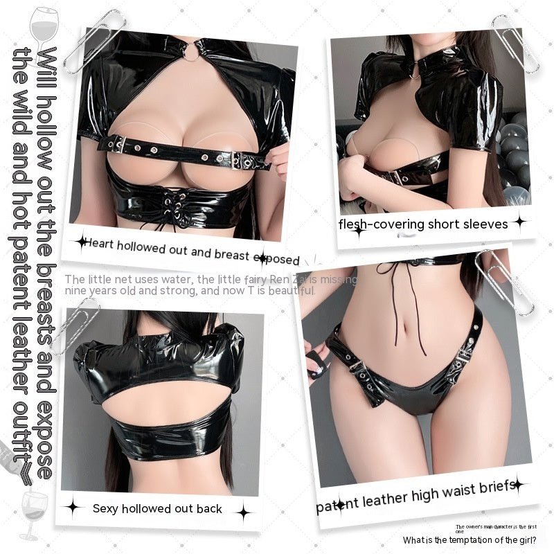 Black Patent Leather Strap Set