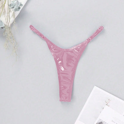 Swim Trunks Sexy Lady's Briefs Solid Color T-back