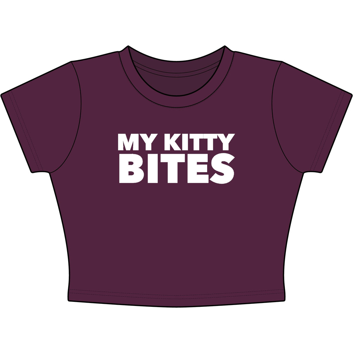 My Kitty Bites Baby Tee - Classic Crop
