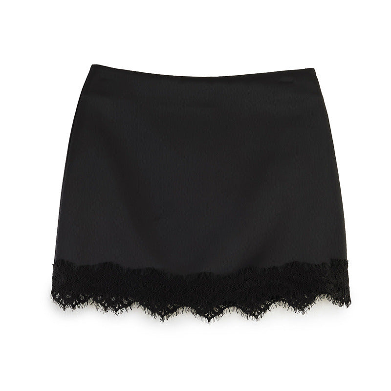 Lace Hem Mini Skirt