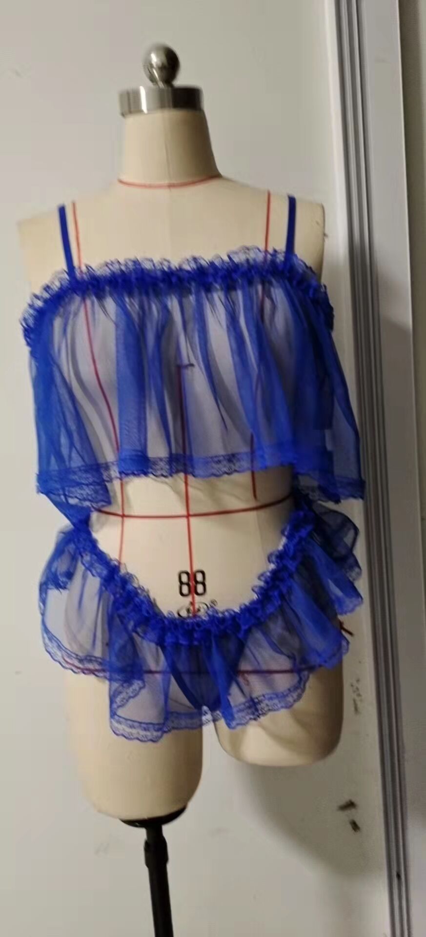 Sheer Ruffle Cami Set
