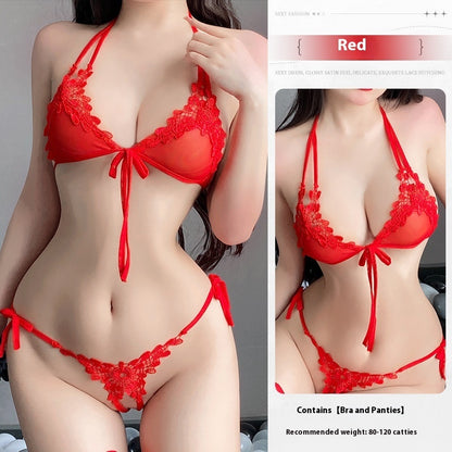 Sexy Lingerie Sexy Three-point Small Breast Size Exaggerating Bra Pure Desire Style Uniform Suit