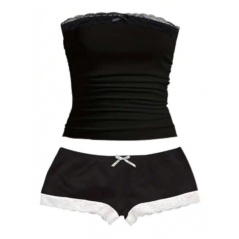 Lace Camisole And Shorts Two-piece Set