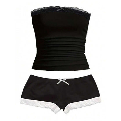Lace Camisole And Shorts Two-piece Set
