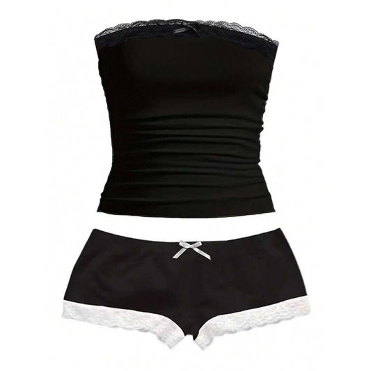 Lace Camisole And Shorts Two-piece Set