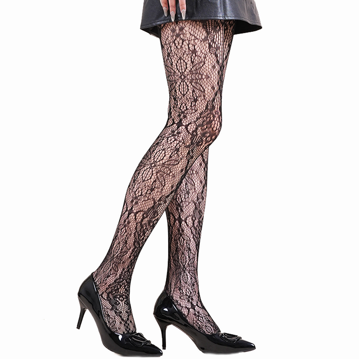 Spiderweb Print Fishnet Tights
