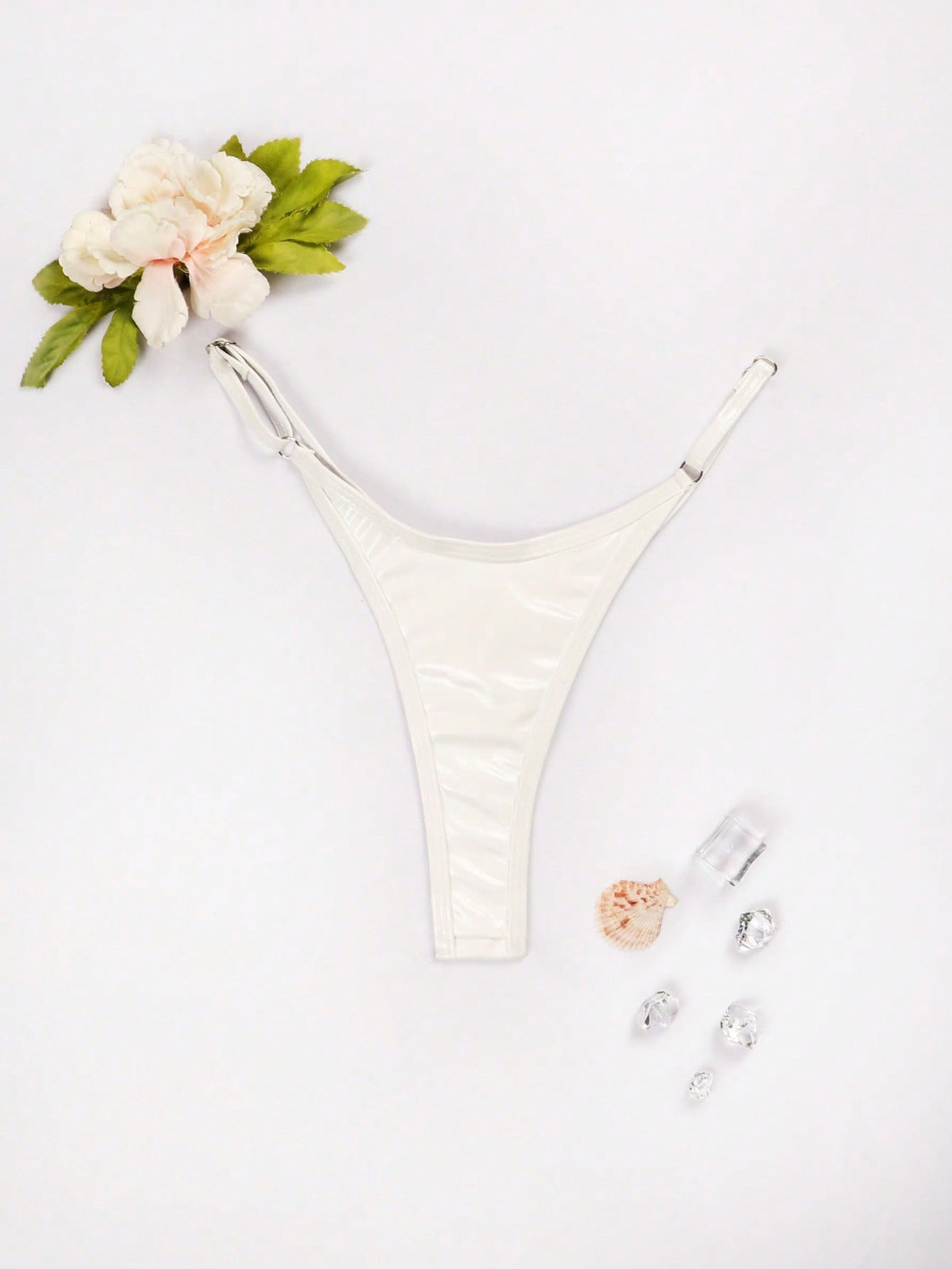 Metallic T-Back Swim Bottoms