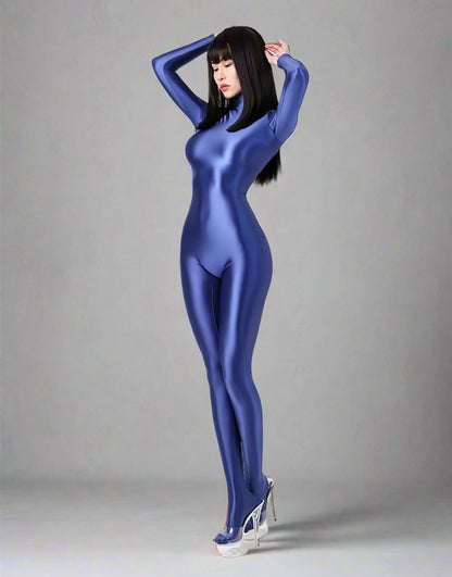Spandex Nylon Full Bodysuit Back Zipper Zentai Shinny Cosplay Jumpsuit