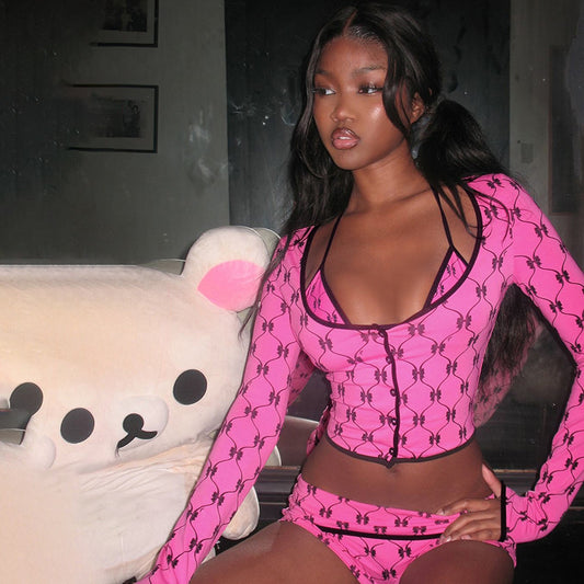 Fashion Sexy Print Sling Short Bum Lift Shorts Design Suit