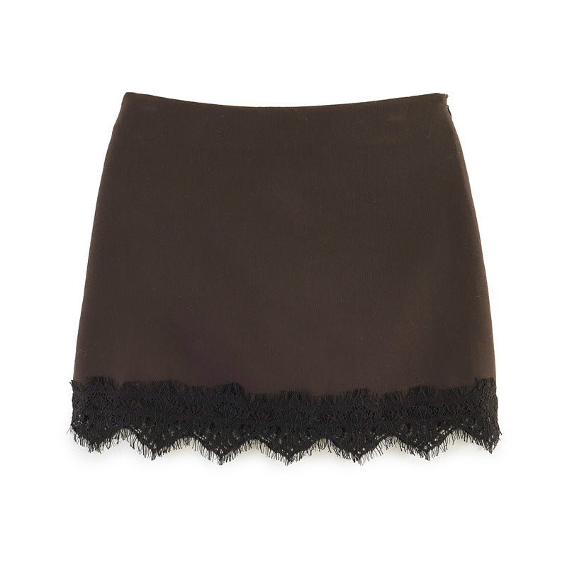 Lace Hem Mini Skirt
