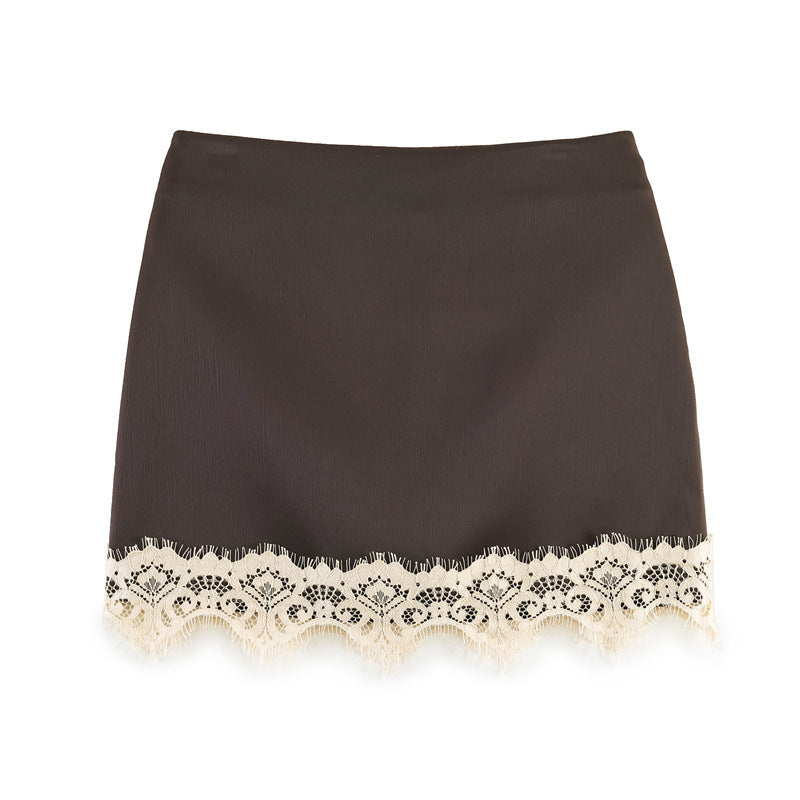Lace Hem Mini Skirt