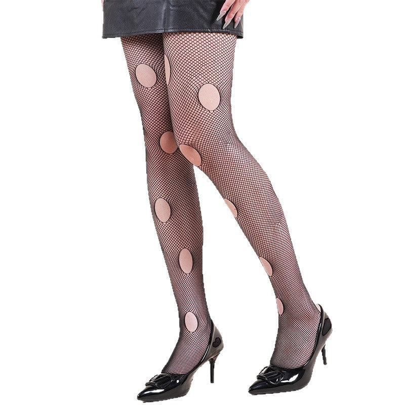Spiderweb Print Fishnet Tights