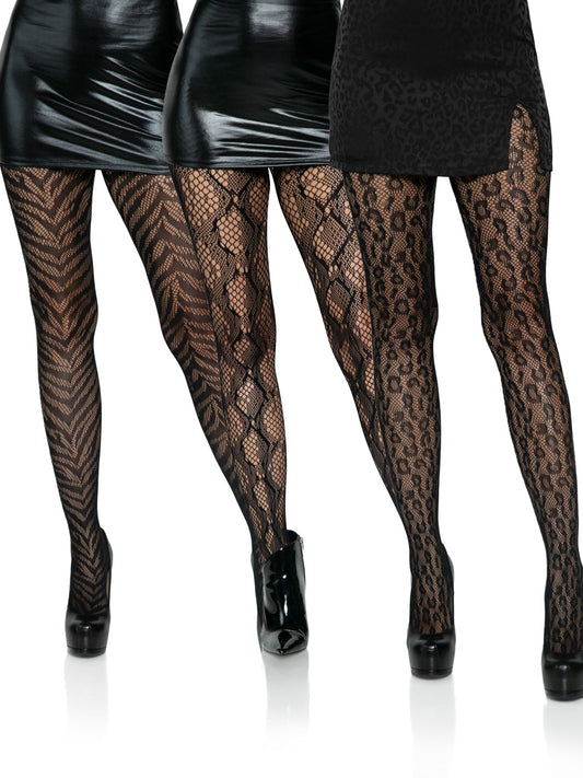 Get Wild Animal Print Fishnet Tights Hosiery Bundle
