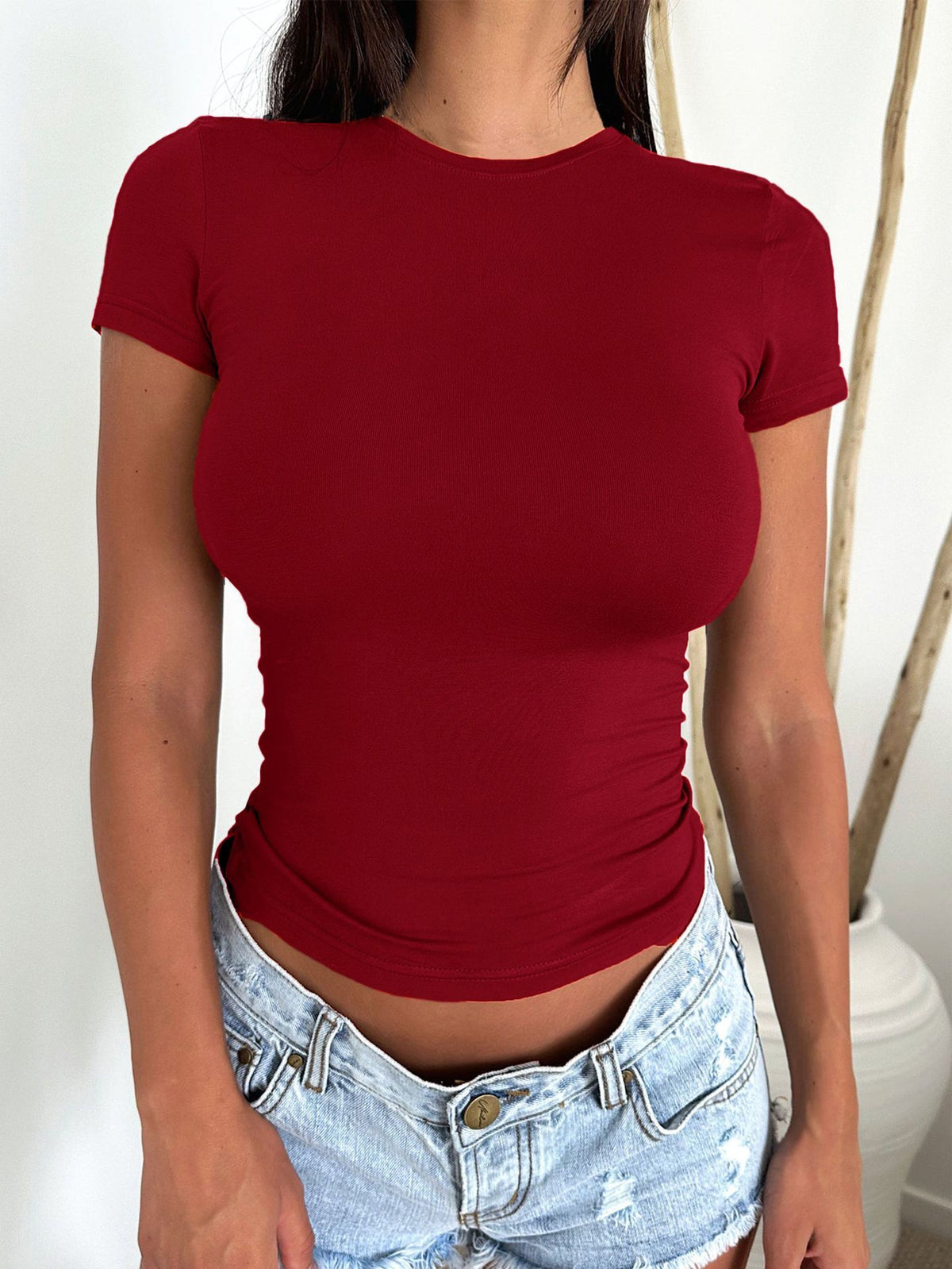 Fitted Crew Neck Baby Tee