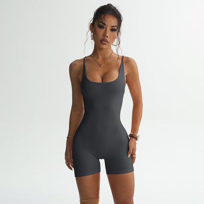 Beauty Back One-piece Peach Hip Shorts