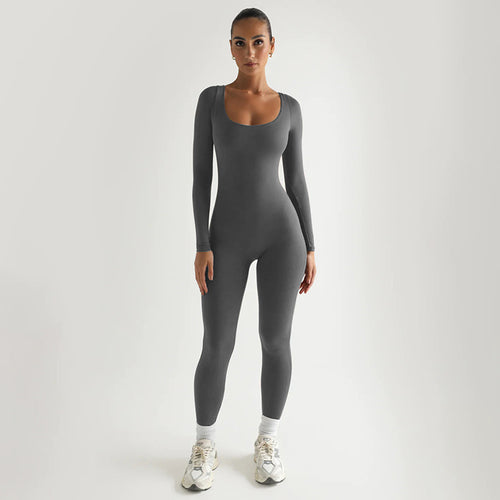 Sexy Soft High Elastic Long-sleeved Tights Trousers Jumpsuit