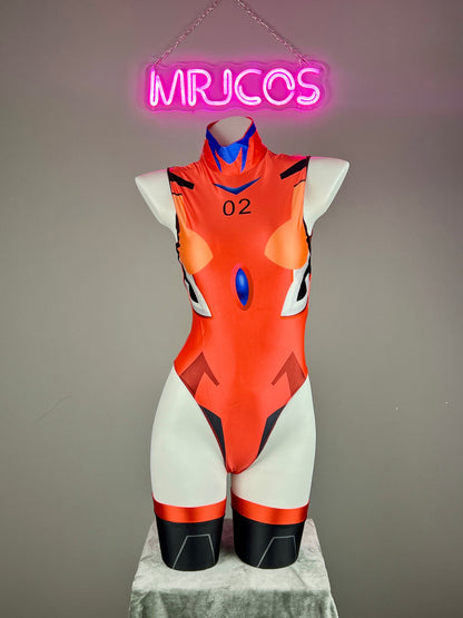Anime Style Spandex Cosplay Open Crotch Bodysuit Costume Plug Suit